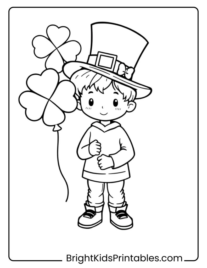 Fun St. Patrick's Day coloring pages featuring shamrocks