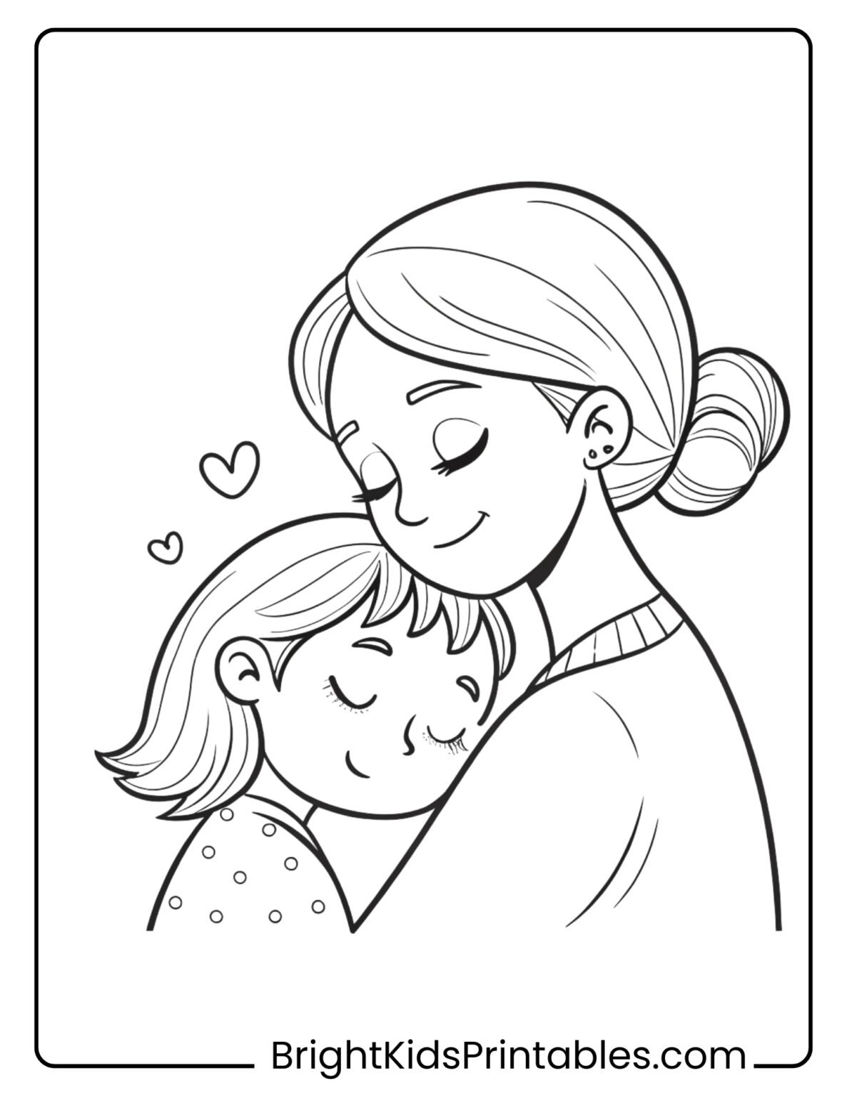 Mommy And Me Coloring Pages Printable - Bright Kids Printables