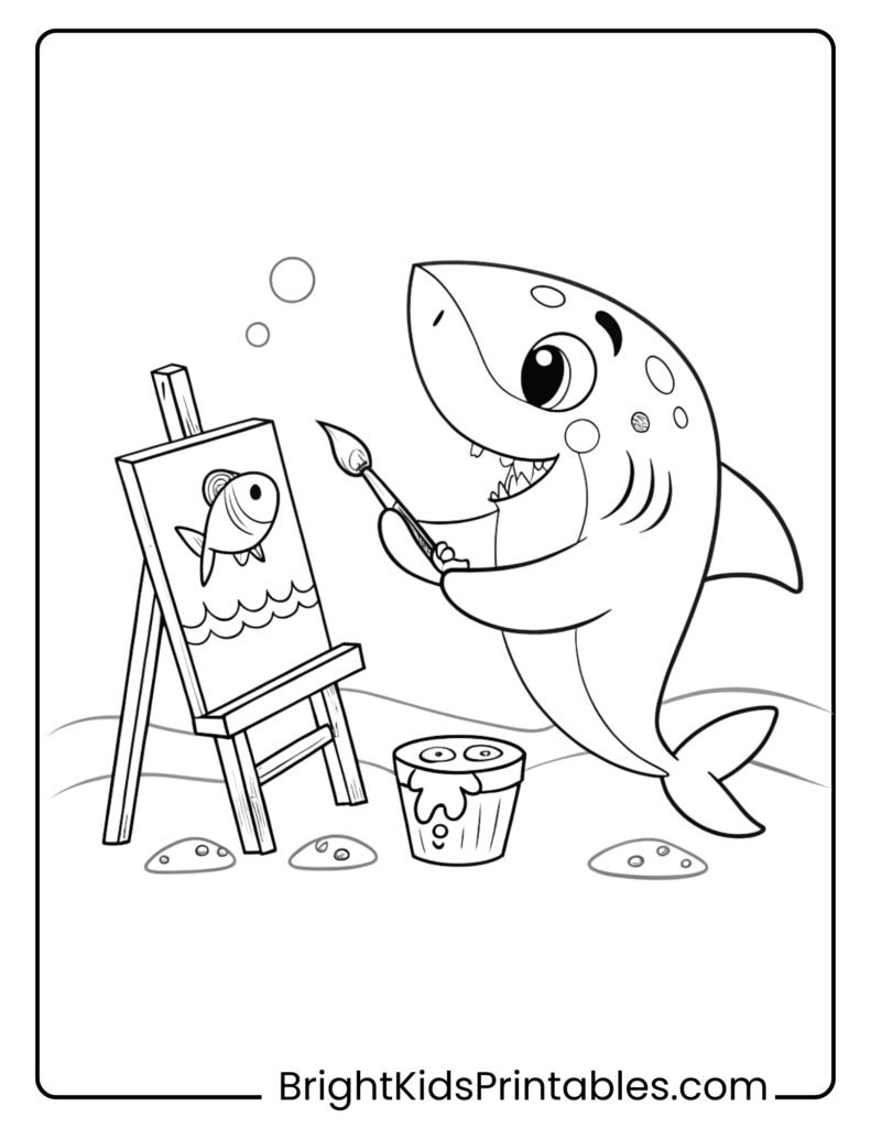 Fun shark coloring pages for kids