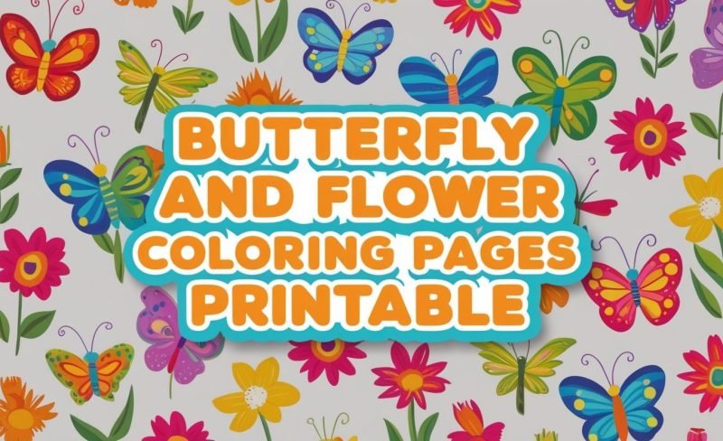 Butterfly and Flower Coloring Pages Printable