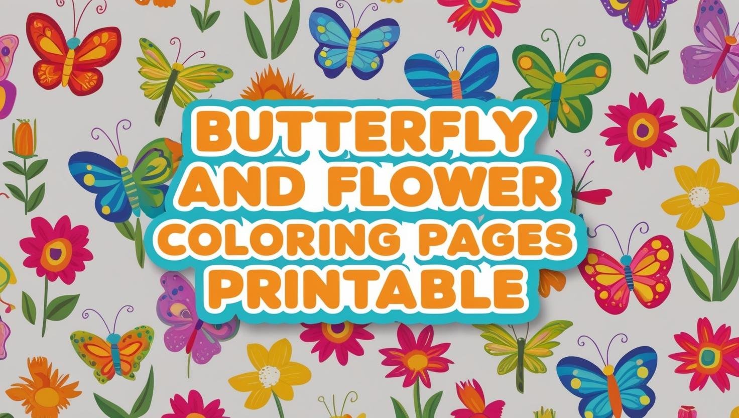 Butterfly and Flower Coloring Pages Printable